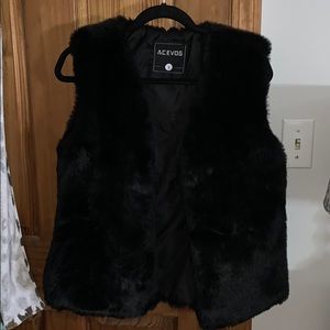 Faux Fur black vest